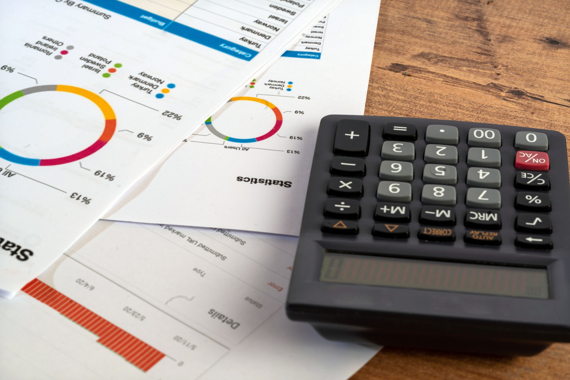 Financial report stock photo